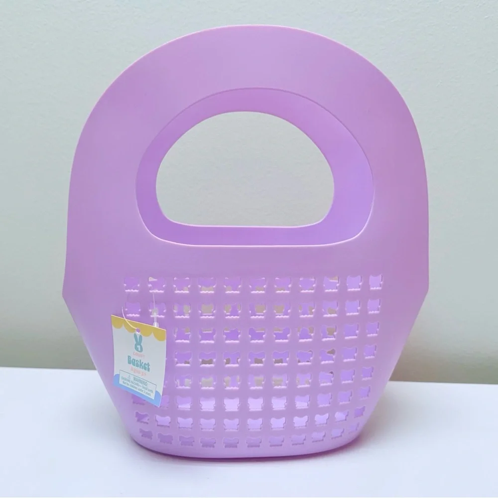 New! Target Bullseye Playground Plastic Purple Basket with Butterfly Cutouts